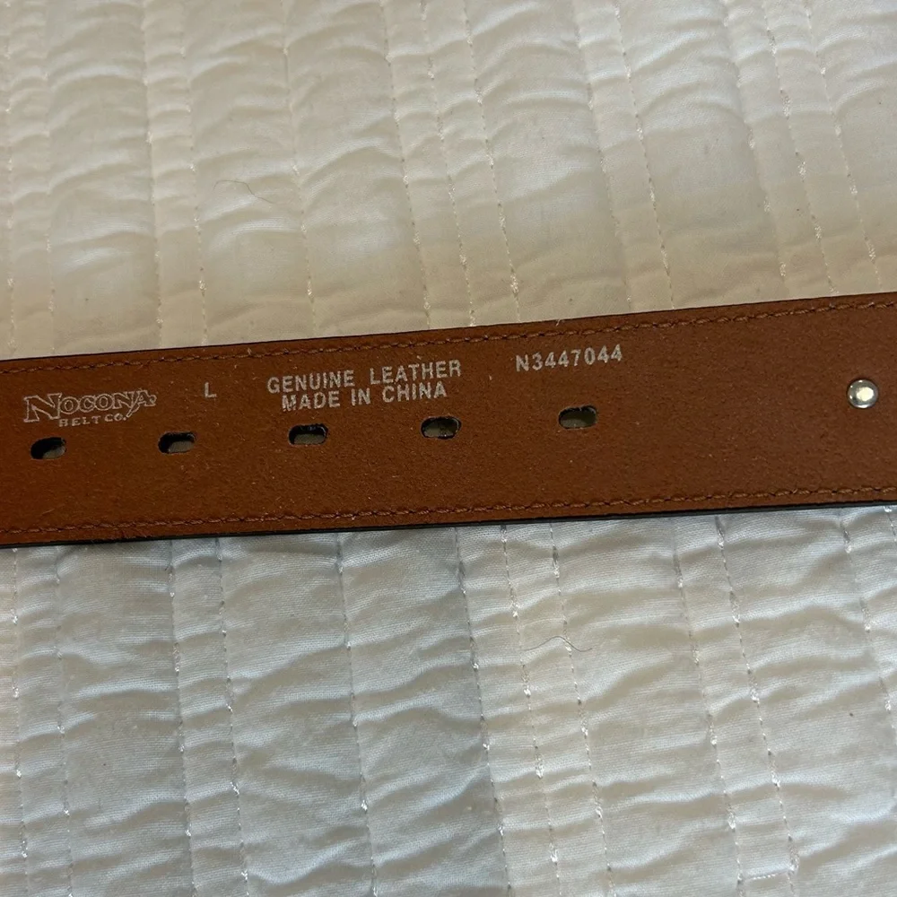 NWOT Nocona Ladies Western Rhinestone Belt Brown with Silver Buckle Size L - Picture 6 of 6